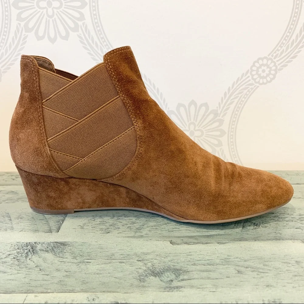 Via Spiga Harlie boots suede wedge brown 7.5